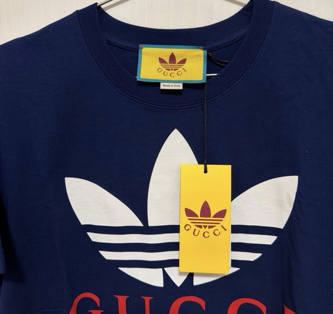 Gucci adidas Collaboration Trefoil Logo T-Shirt Navy Blue Size XXS NWT Japan