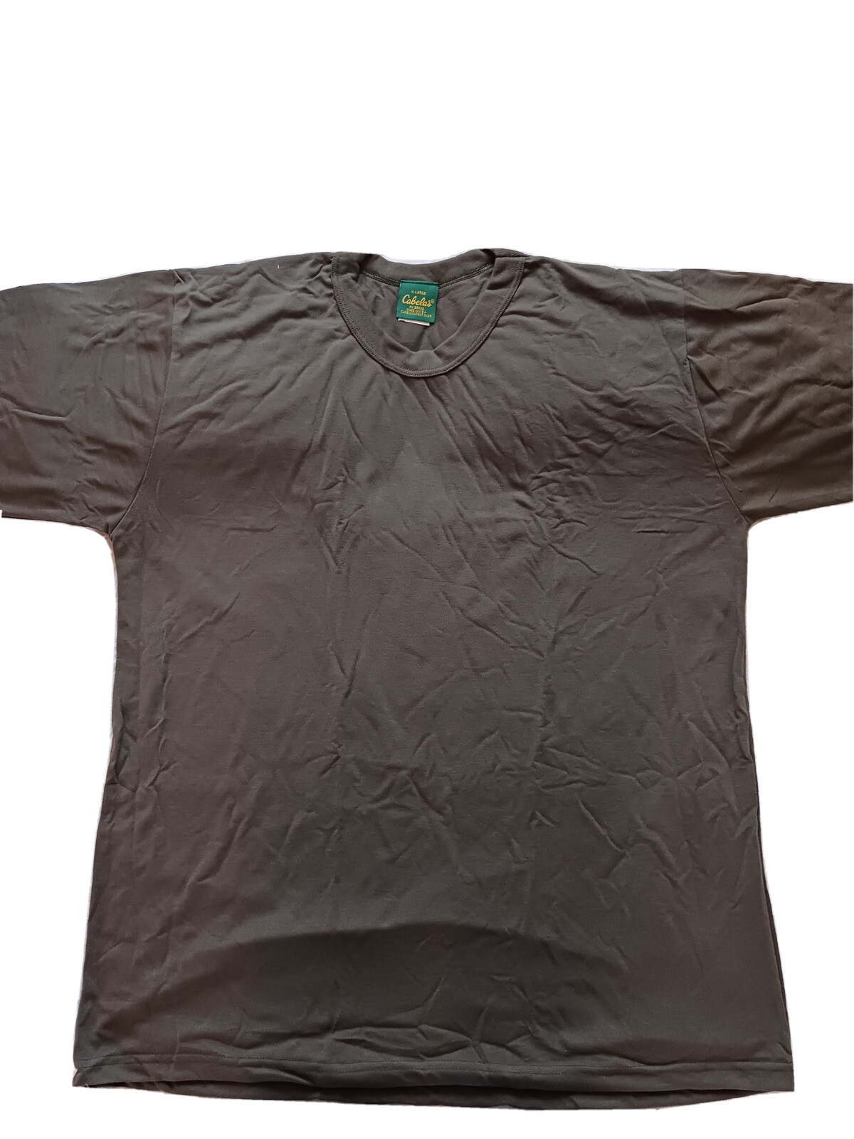 Cabelas Shirt Mens XL Olive Green Short Sleeve T-Shirt Made In USA NWOT