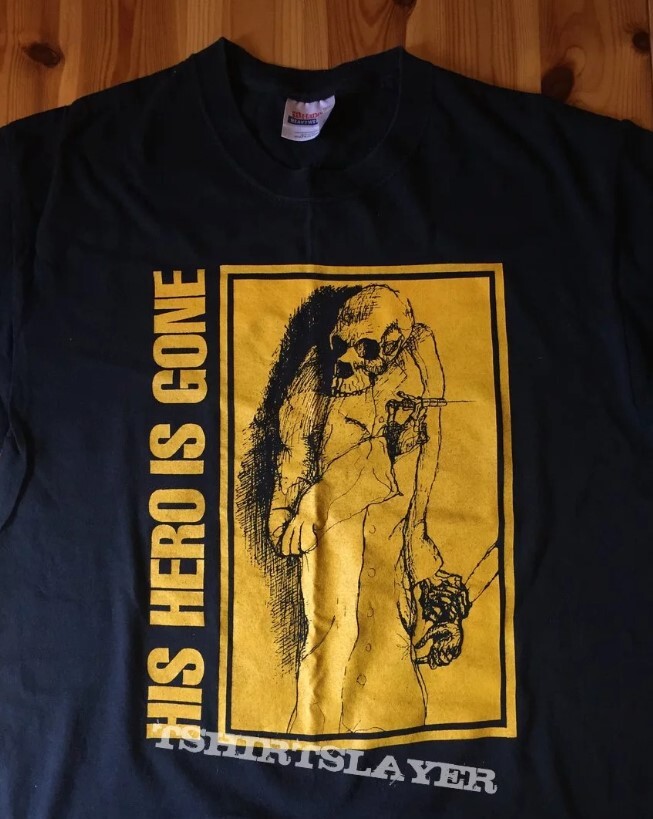 His Hero Is Gone t-shirt, crust hardcore punk band t-shirt, remake shirt