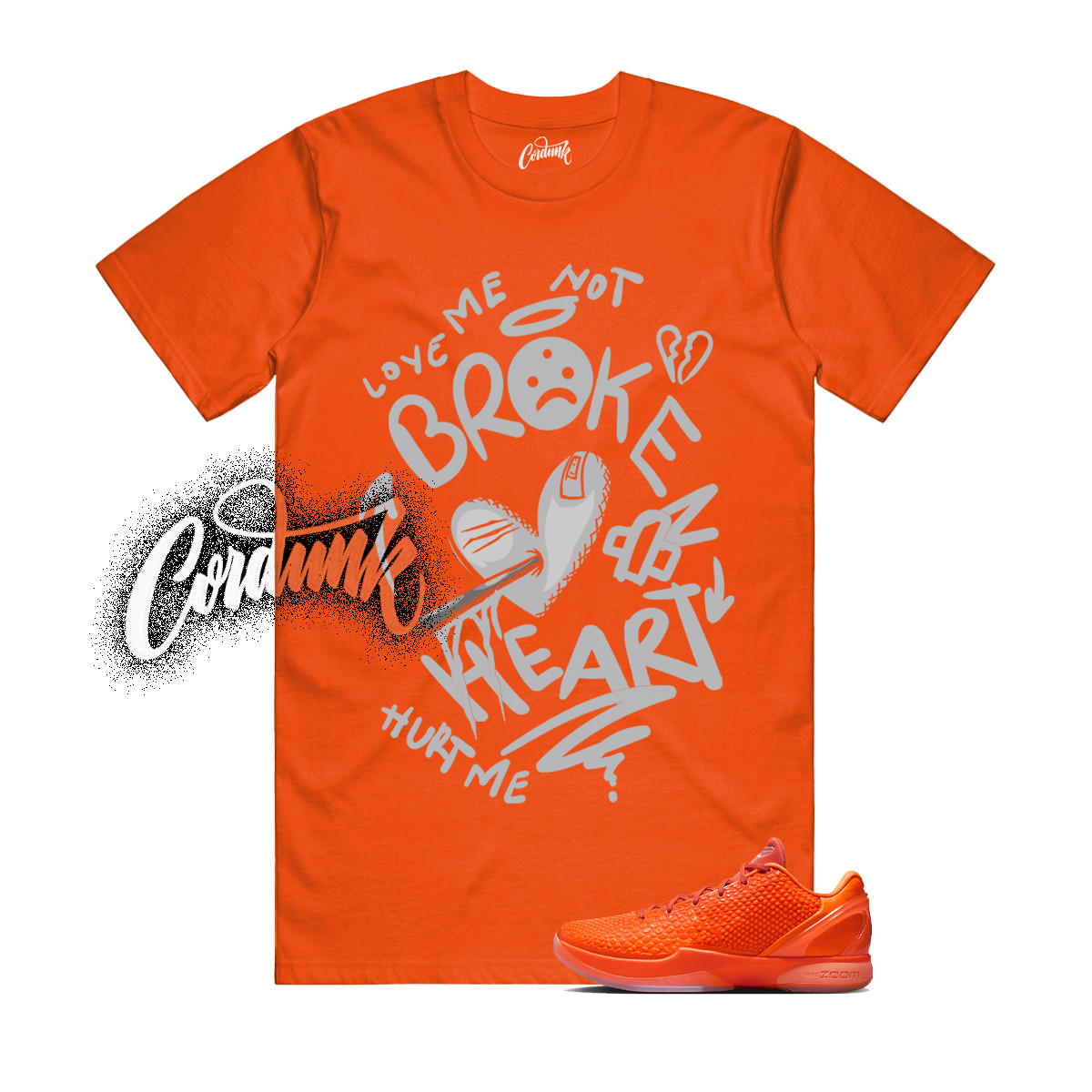 6 Protro Total Orange Metallic Silver Cosmic Clay T Shirt Match Match BROKEN