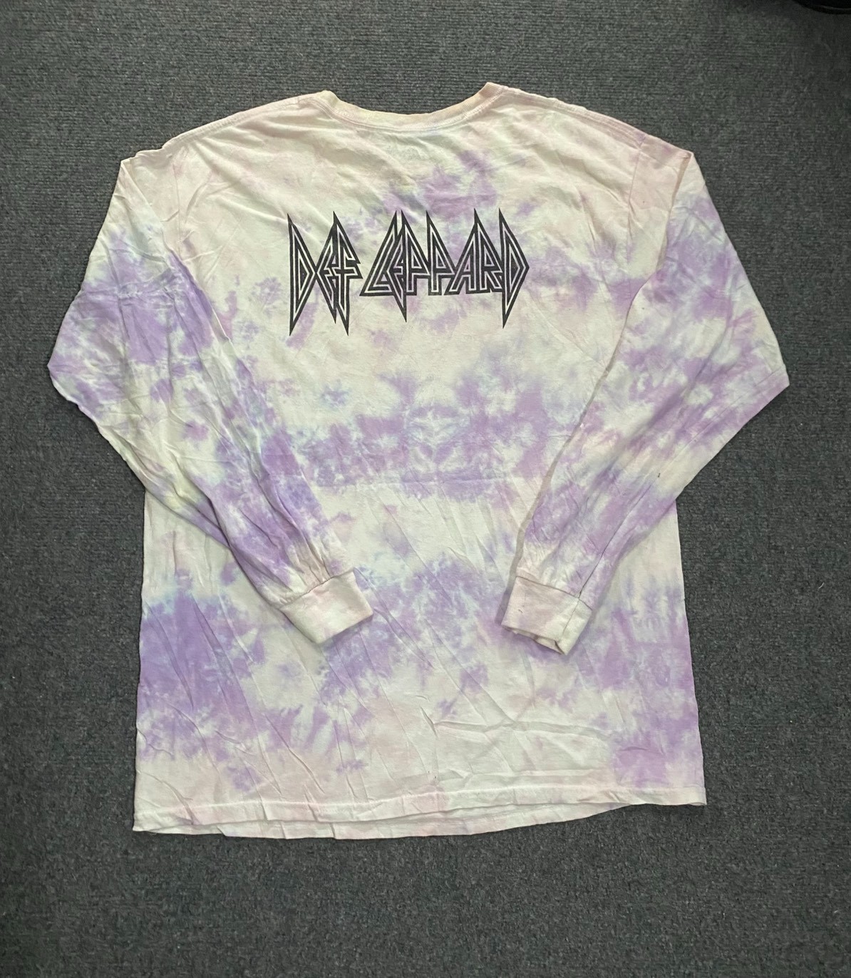 2021 Def Leppard High ‘N’ Dry Tie Dye Long Sleeve Band T-Shirt M/L Double Sided