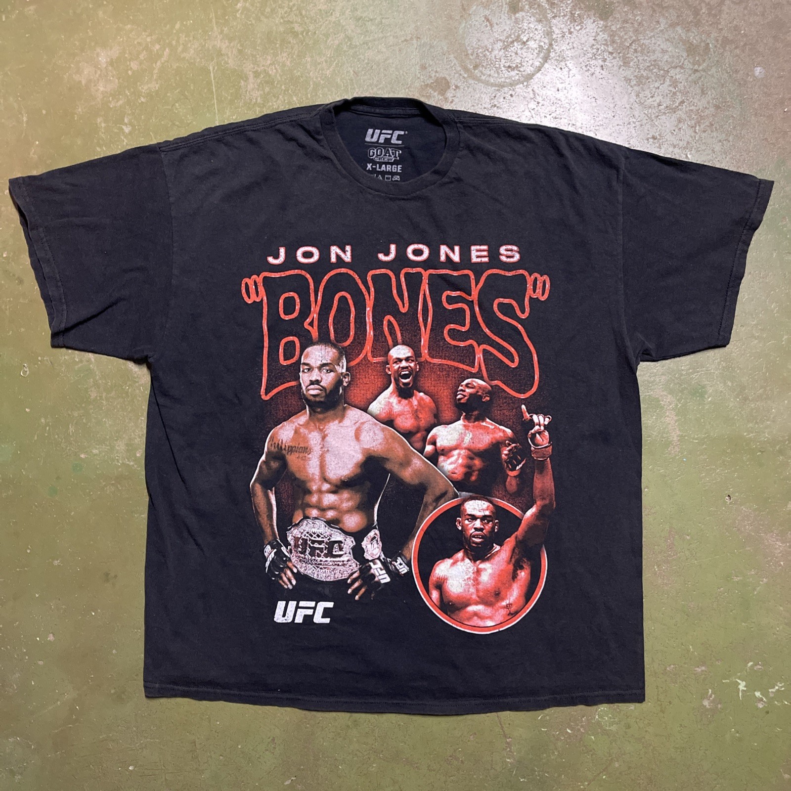 XL Jon Bones Jones UFC Fighting MMA Boxing Black Shirt GOAT Streetwear