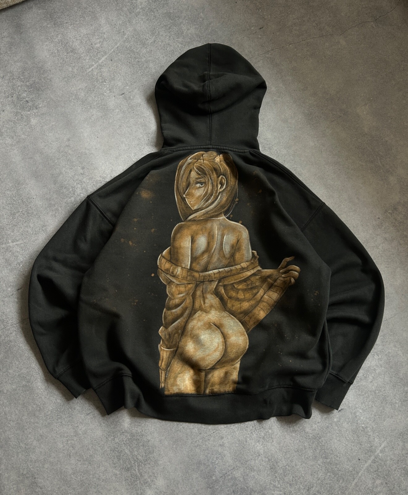 Anime Custom hoodies Sexy Girls big logo hand made Size L