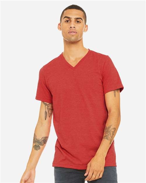 BELLA + CANVAS 3005CVC Unisex Heather CVC V-Neck Tee