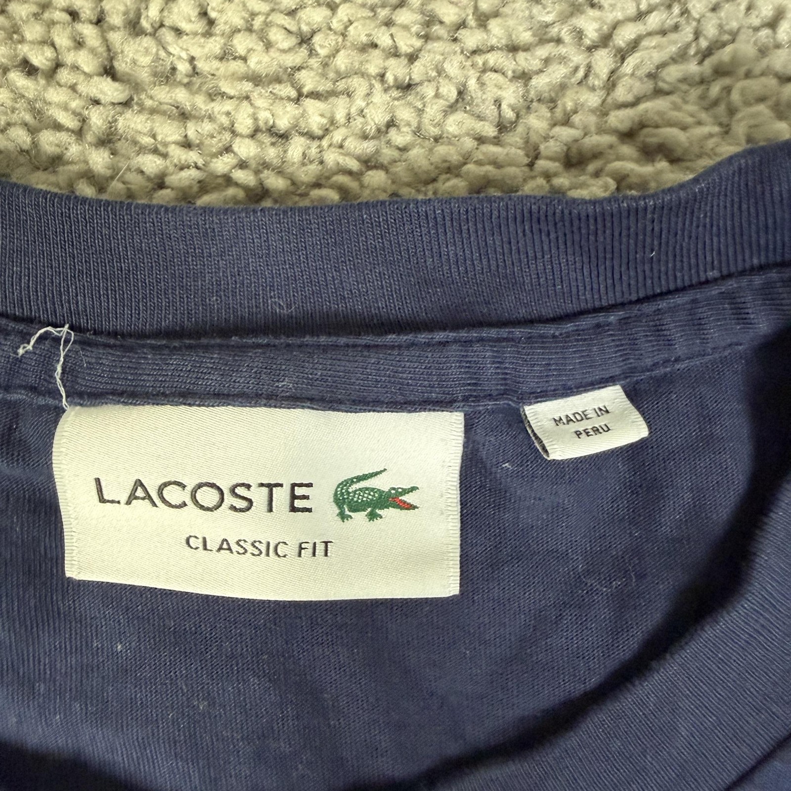 Lacoste Shirt Mens 2XL Blue Croc Graphic Crew Neck Cotton Classic Fit Jersey