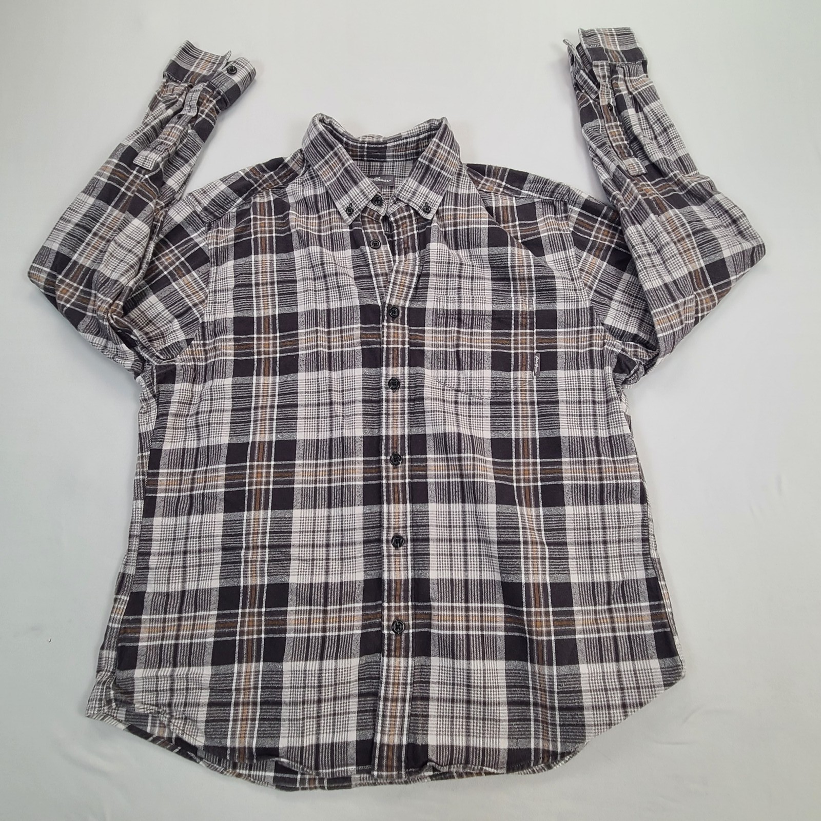 Eddie Bauer Shirt Mens Large Gray Button Up Casual Fit