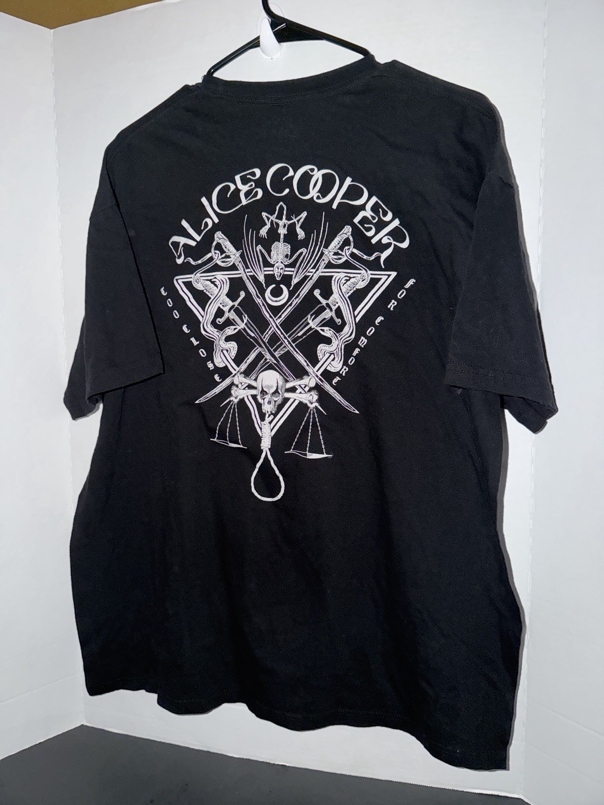 Alice Cooper Men’s Black Graphic Logo Crew Neck Short Sleeve Tee Trial XXL
