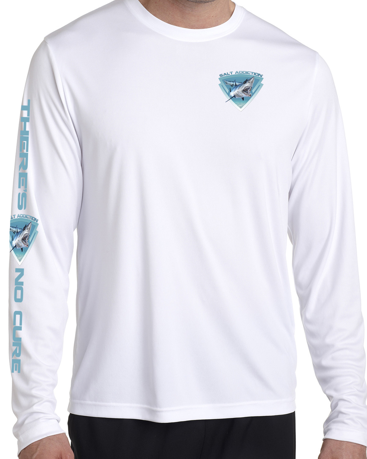 Salt Addiction t shirt long sleeve microfiber salt water fishing uv 50+ Shark