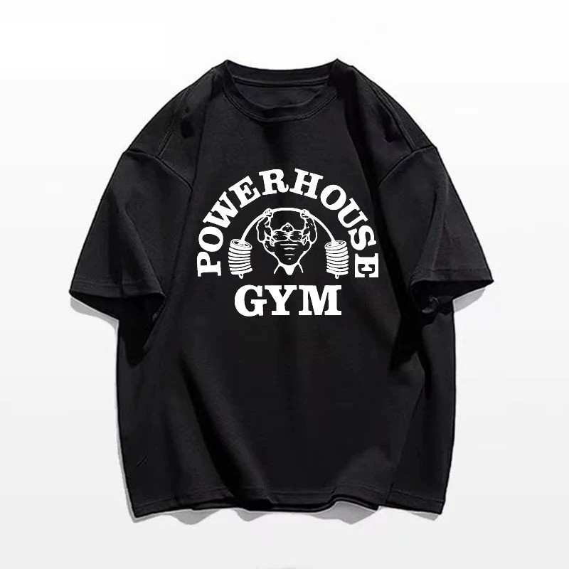 Men T-shirts Fitness Bodybuilding Cotton Shirt Oversized Rag Gym Sport Muscle.
