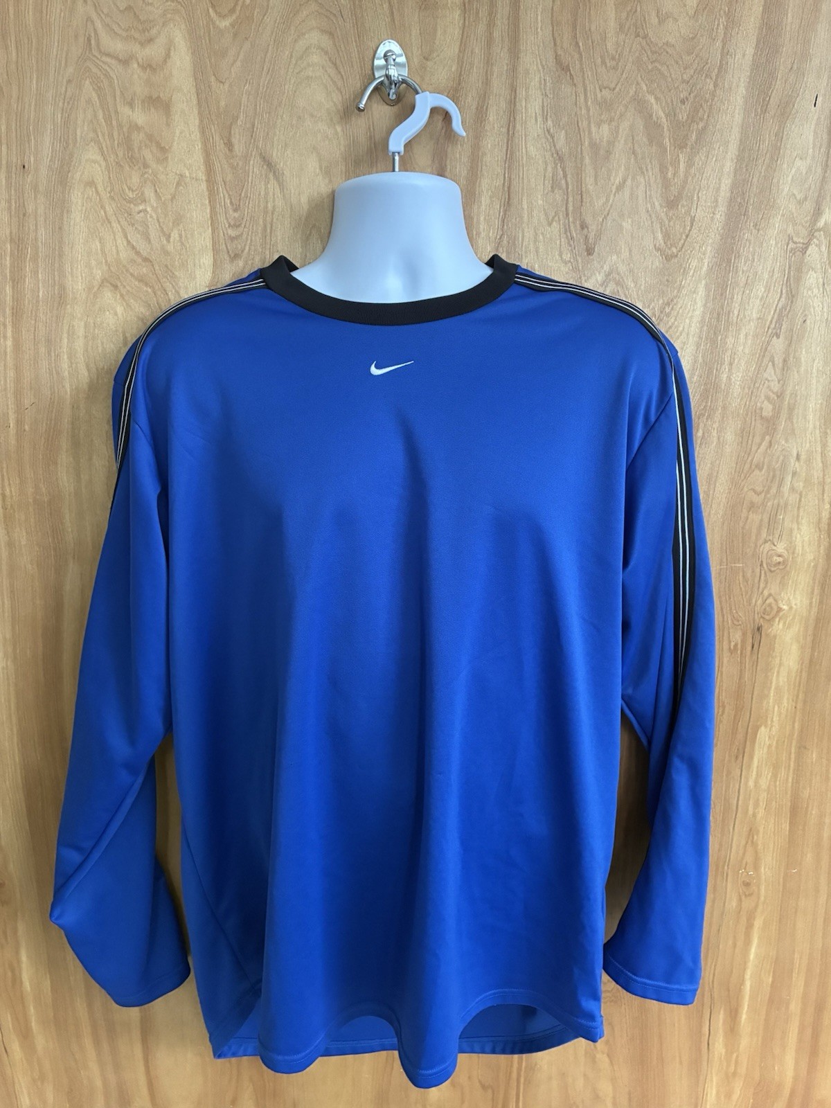 Vintage Nike Mini Swoosh Blue Long Sleeve Shirt Men’s XL Y2K Athletic