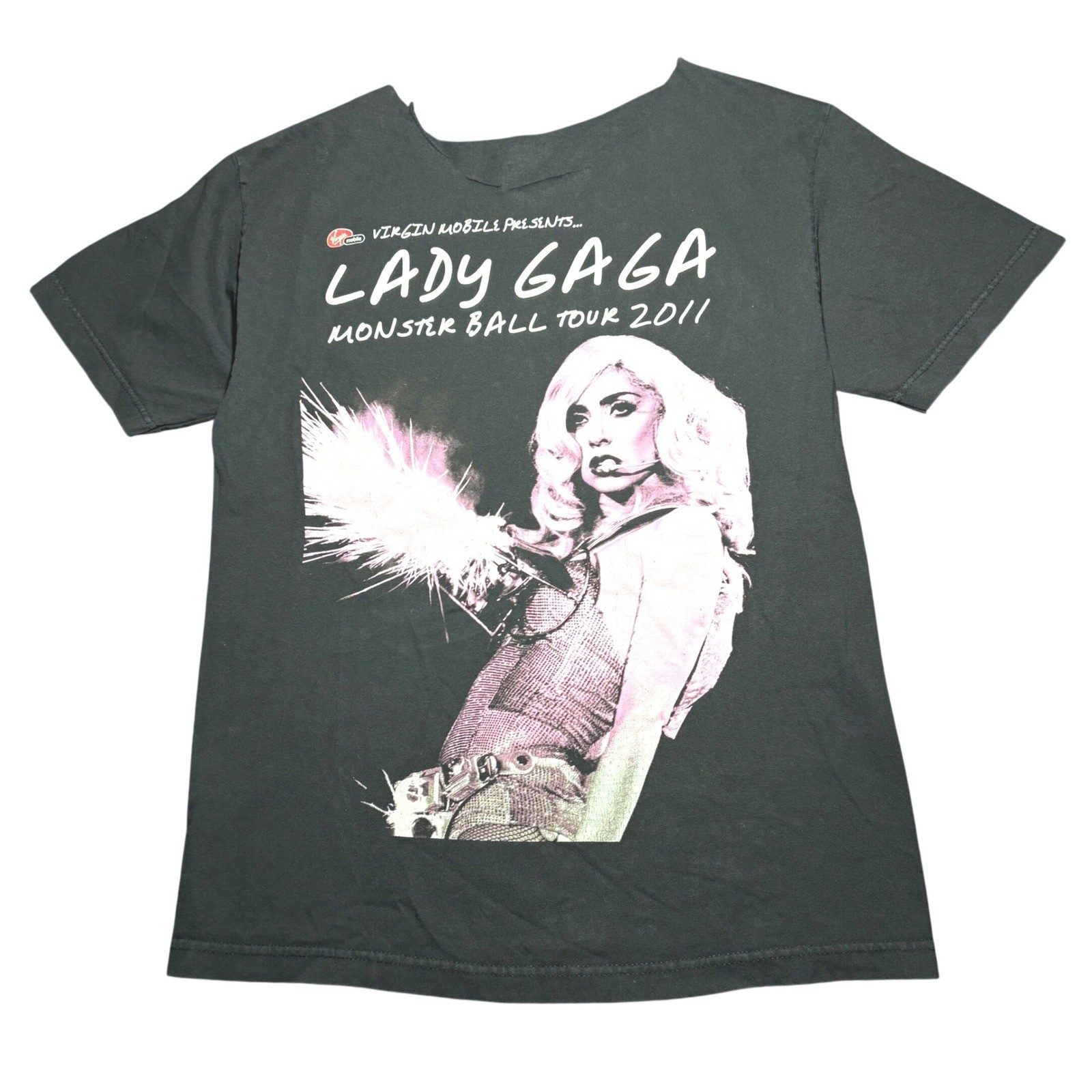 Lady Gaga Monster Ball Tour 2011 Concert T-Shirt Cropped Band Merch Y2K