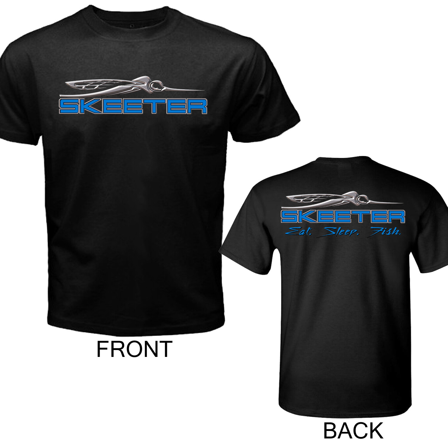 Skeeter Fishing Boats Men’s Black T-Shirt Size S to 5XL