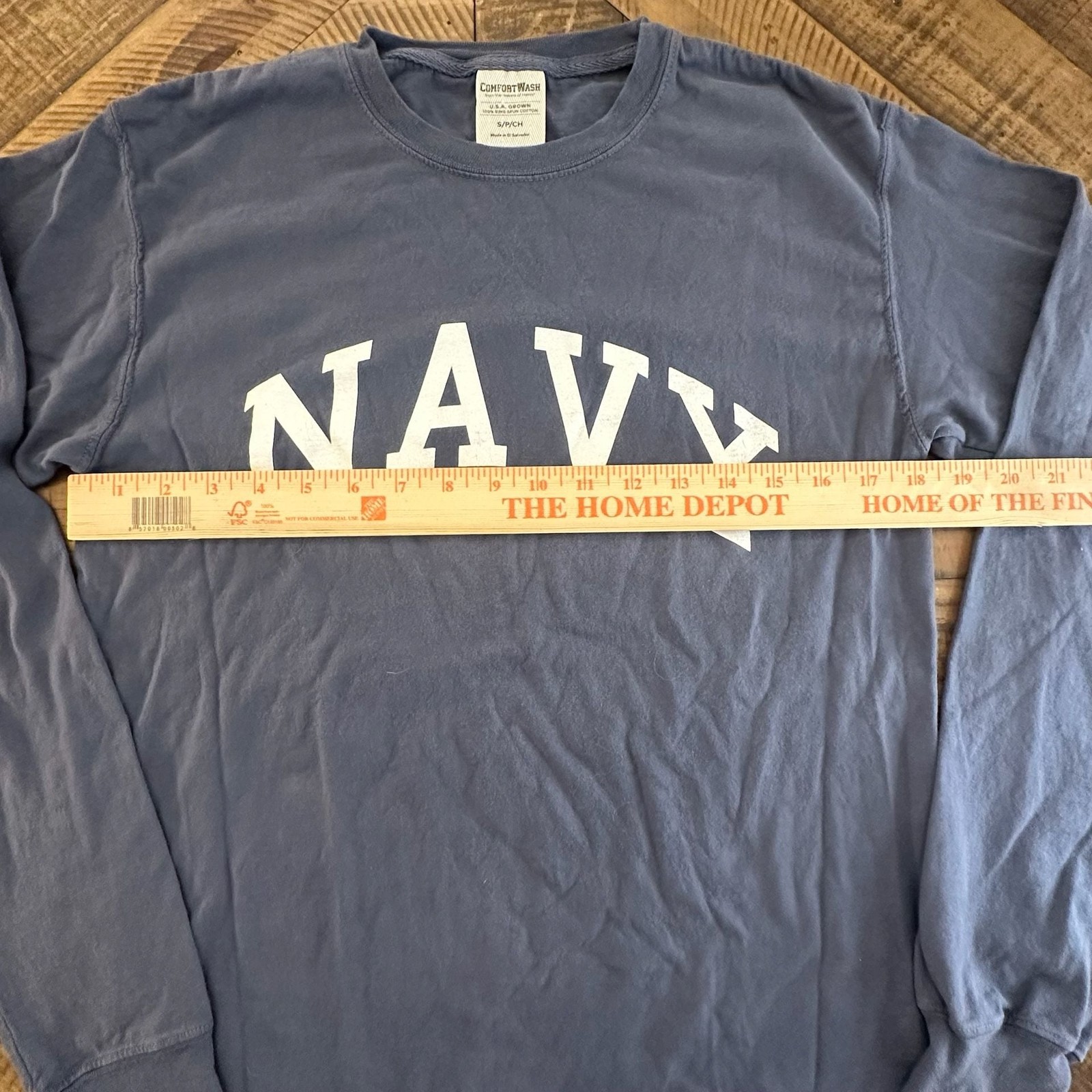 ComfortWash US Naval Academy Navy Arch Logo Long Sleeve T-Shirt