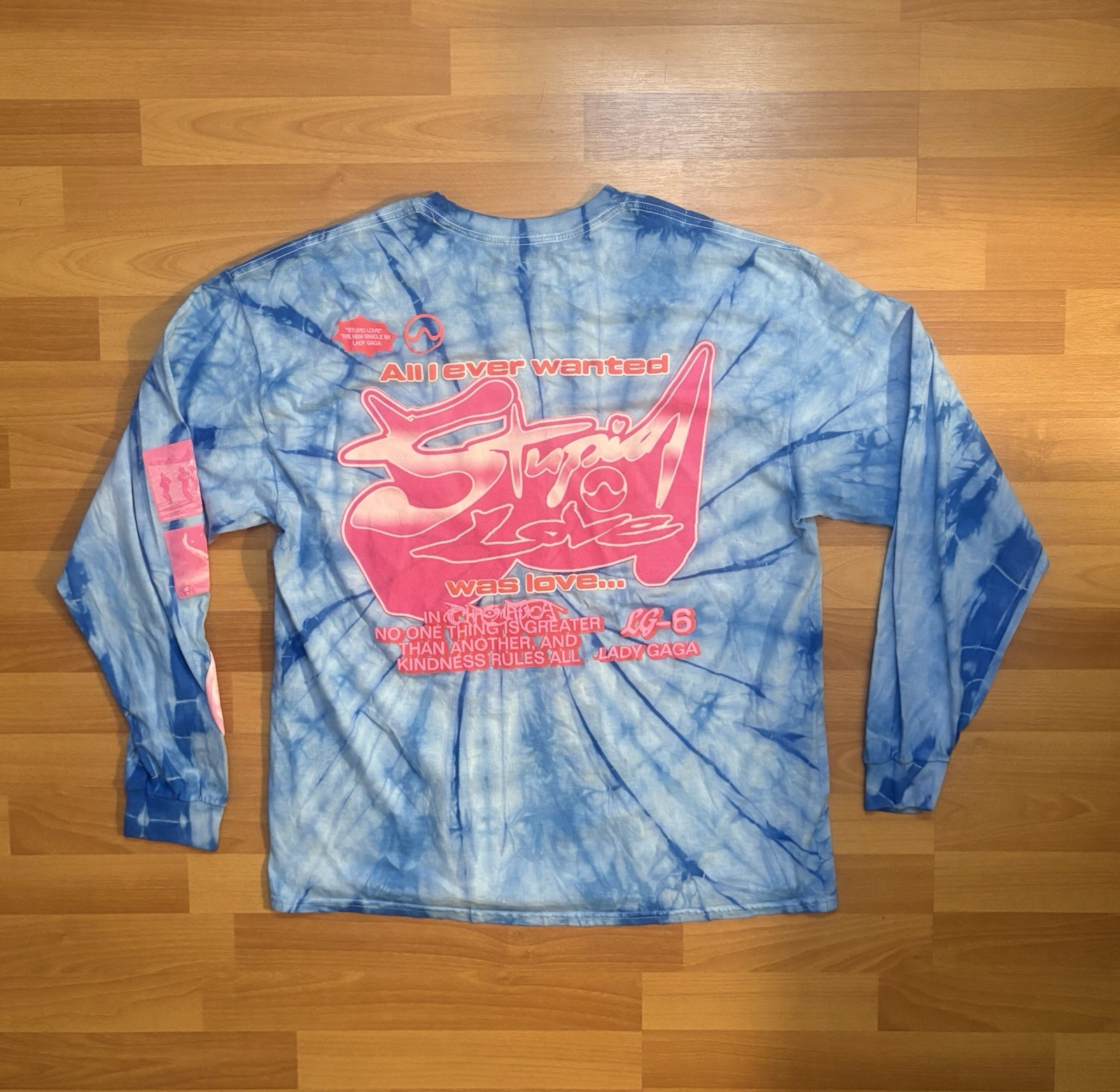 Lady Gaga – Stupid Love LG6 Tie Dye Long Sleeve T Shirt XL Chromatica Unisex XL