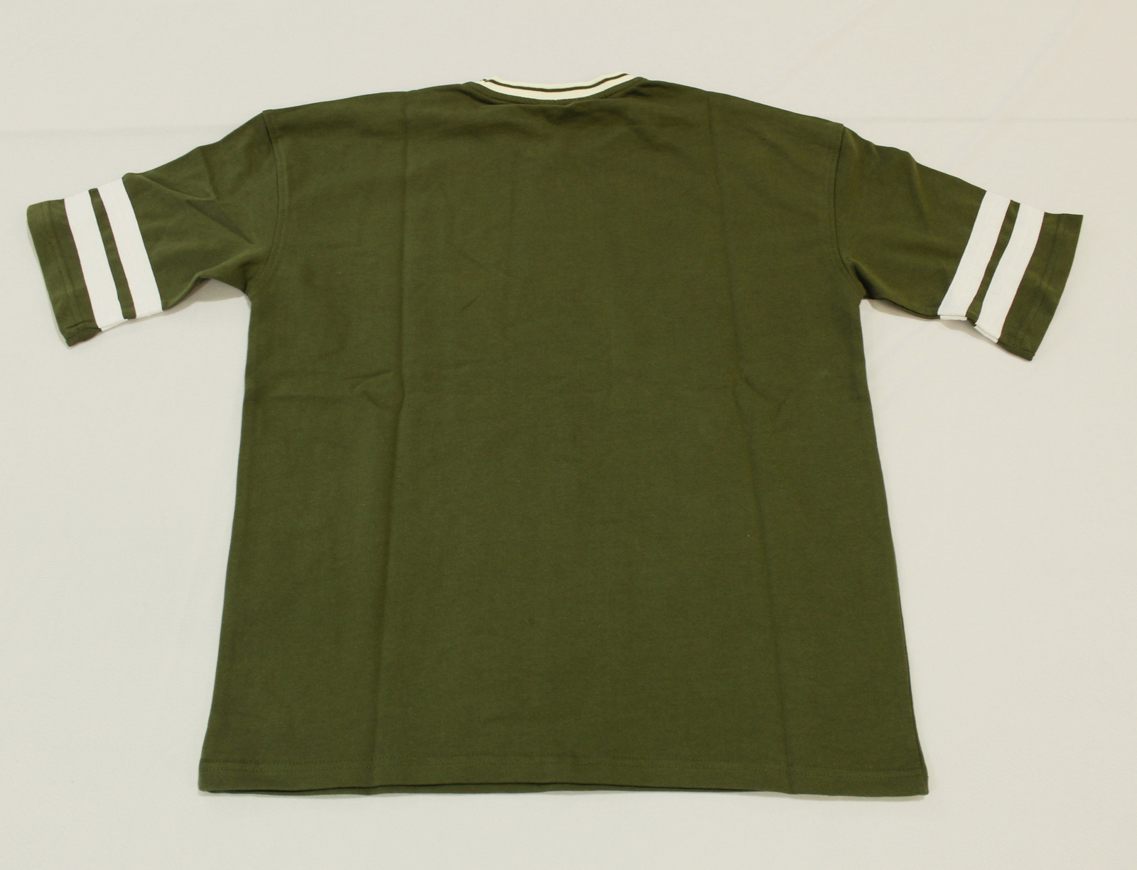 New Look Men’s Round Neck Striped Short Sleeve Sweatshirt JB9 Green Size XS NWT