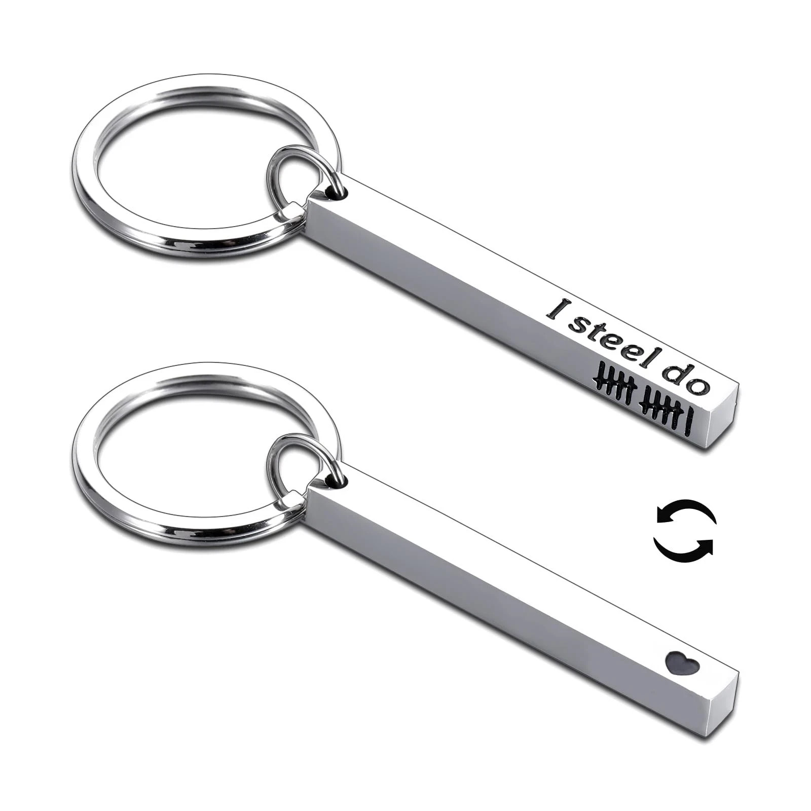 11 Year Wedding Anniversary Keychain Gift for Her Him Husband Wife Couples