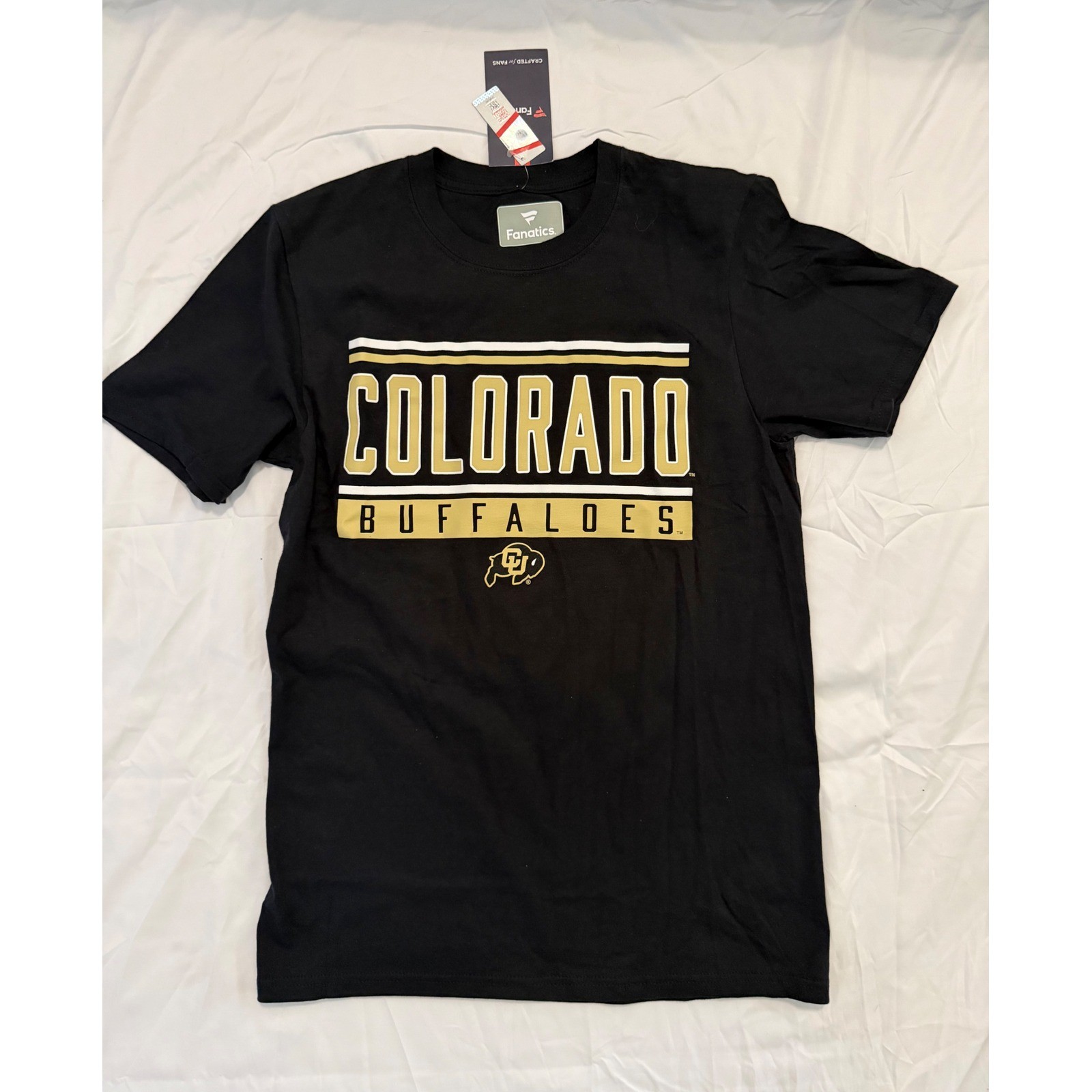 NWT Fanatics Colorado Buffaloes T-Shirt Mens Small Black NCAA Graphic Tee New