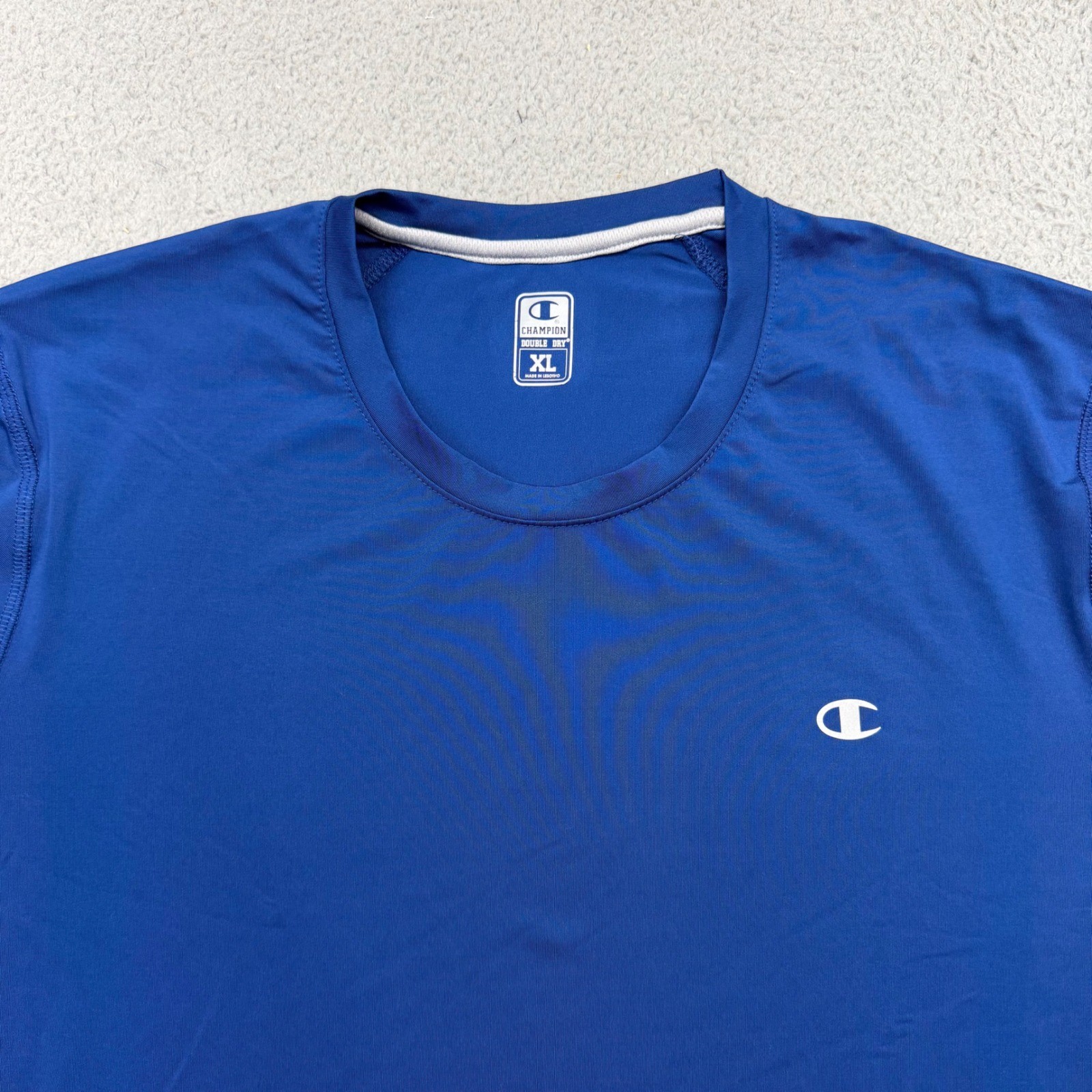 Champion Double Dry 516374 Mens XL Blue L/S Polyester/Spandex Performance Shirt