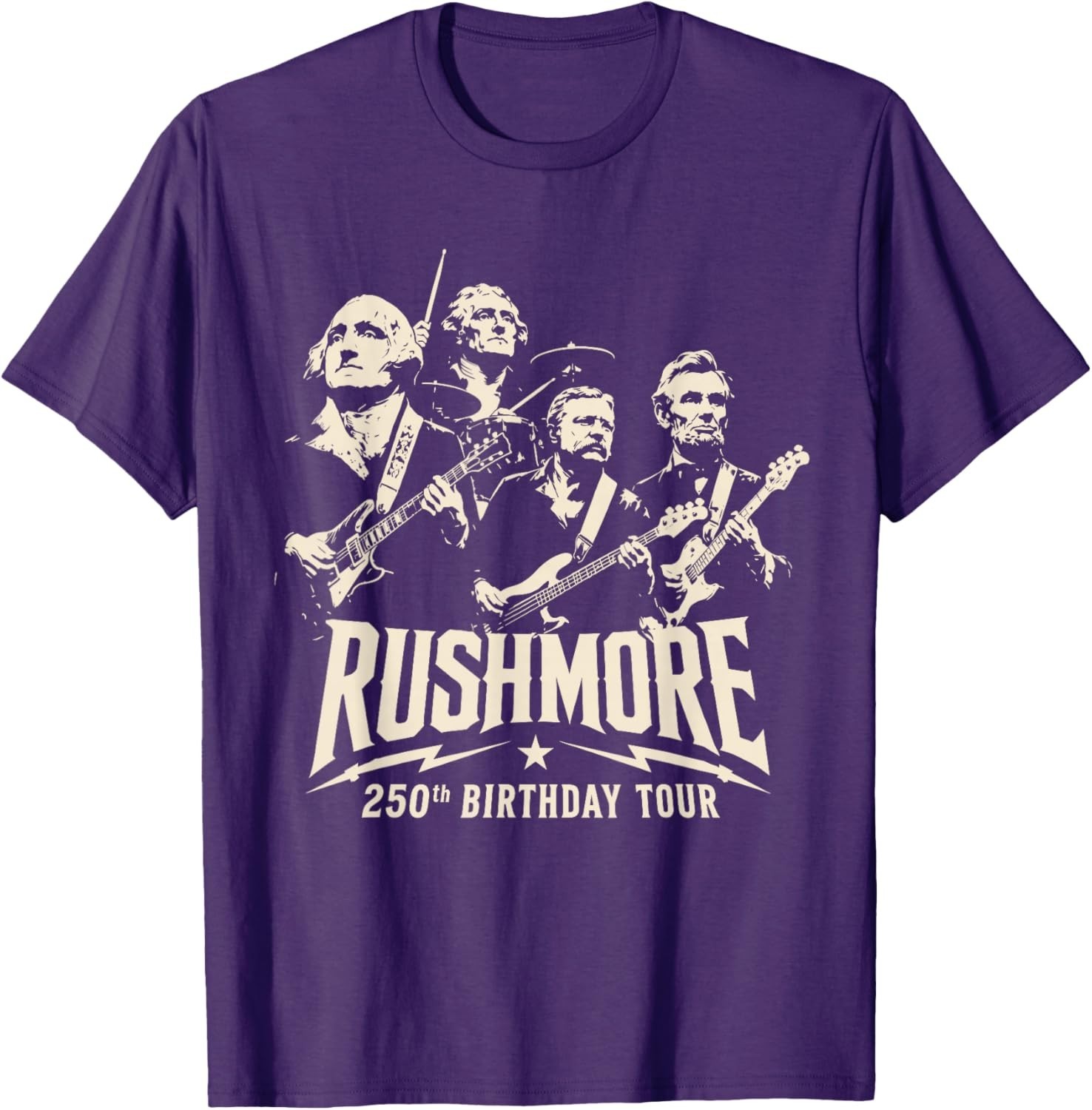 Funny Mount Rushmore 250th Birthday Tour Rockstar Graphic T-Shirt