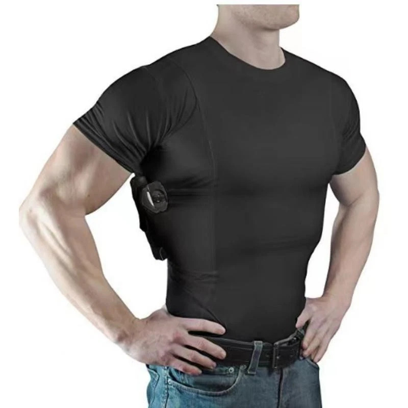 Concealment Clothes Men’S Crew Neck Undercover- Concealed Holster Carry Tops
