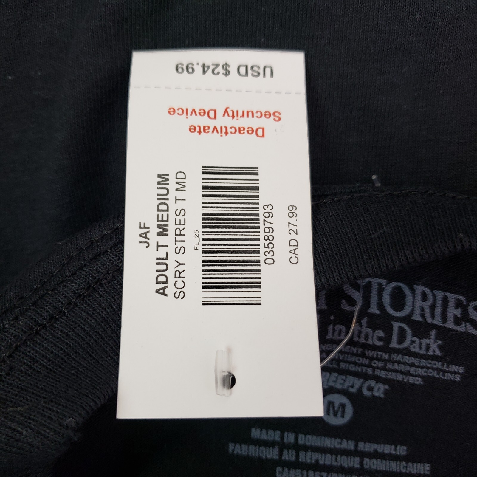 Spencers Scary Stories Adult Size M Black Halloween Short Sleeve Graphic T-Shirt
