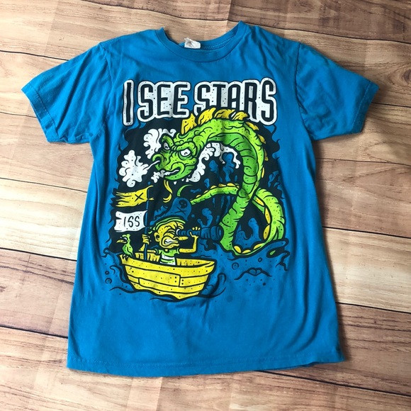 i see stars band T-Shirt Black Tour Men Women Short Sleeve