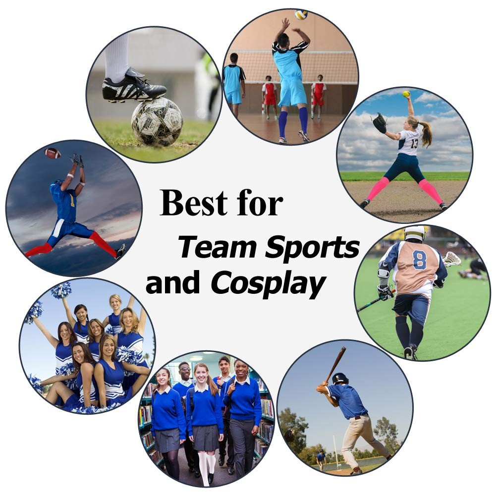 FOOTPLUS Knee High Sports Socks Unisex Baseball Soccer Rugby Socks