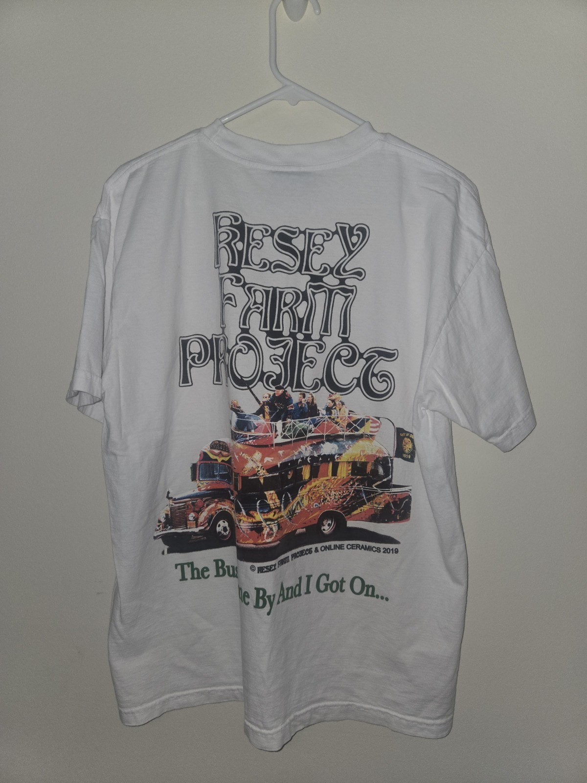 Online Ceramics Kesey Farm Project The Bus Came By I Got On T-Shirt Size Large