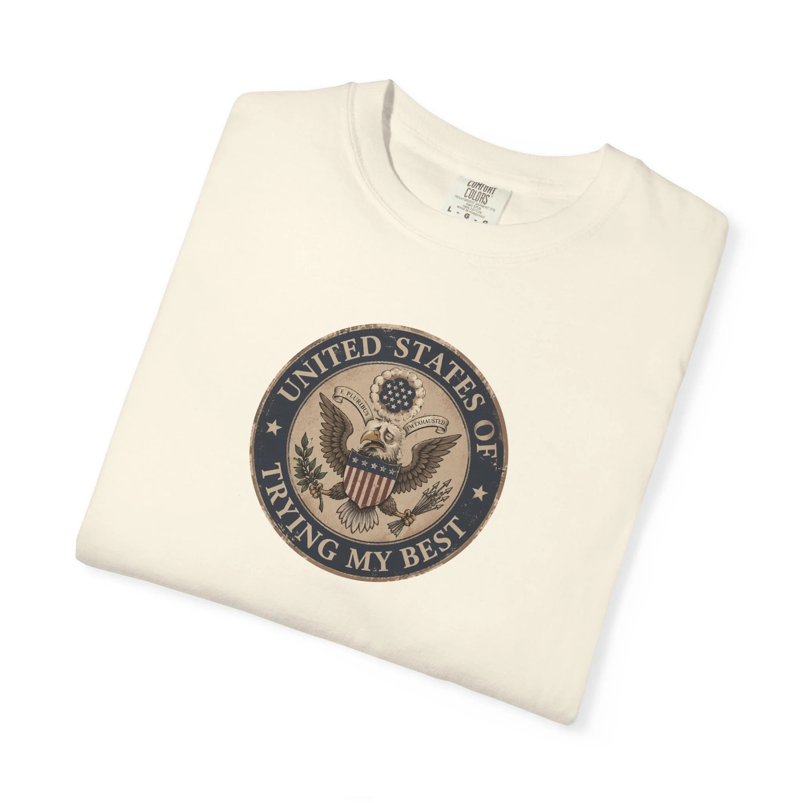 United States of Trying My Best Unisex T-shirt USA Graphic Tee Garment Dyed