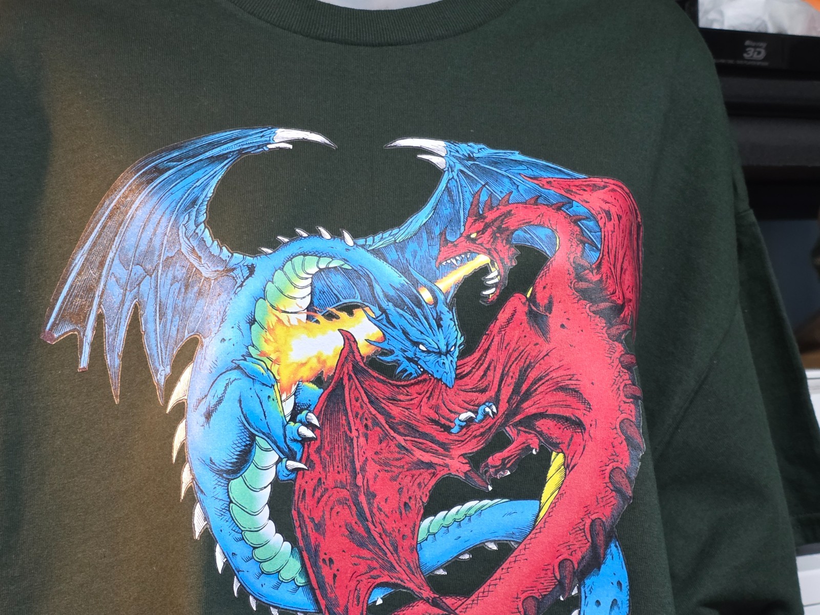 Fantasy Dragons X-Large Forest Green T-Shirt