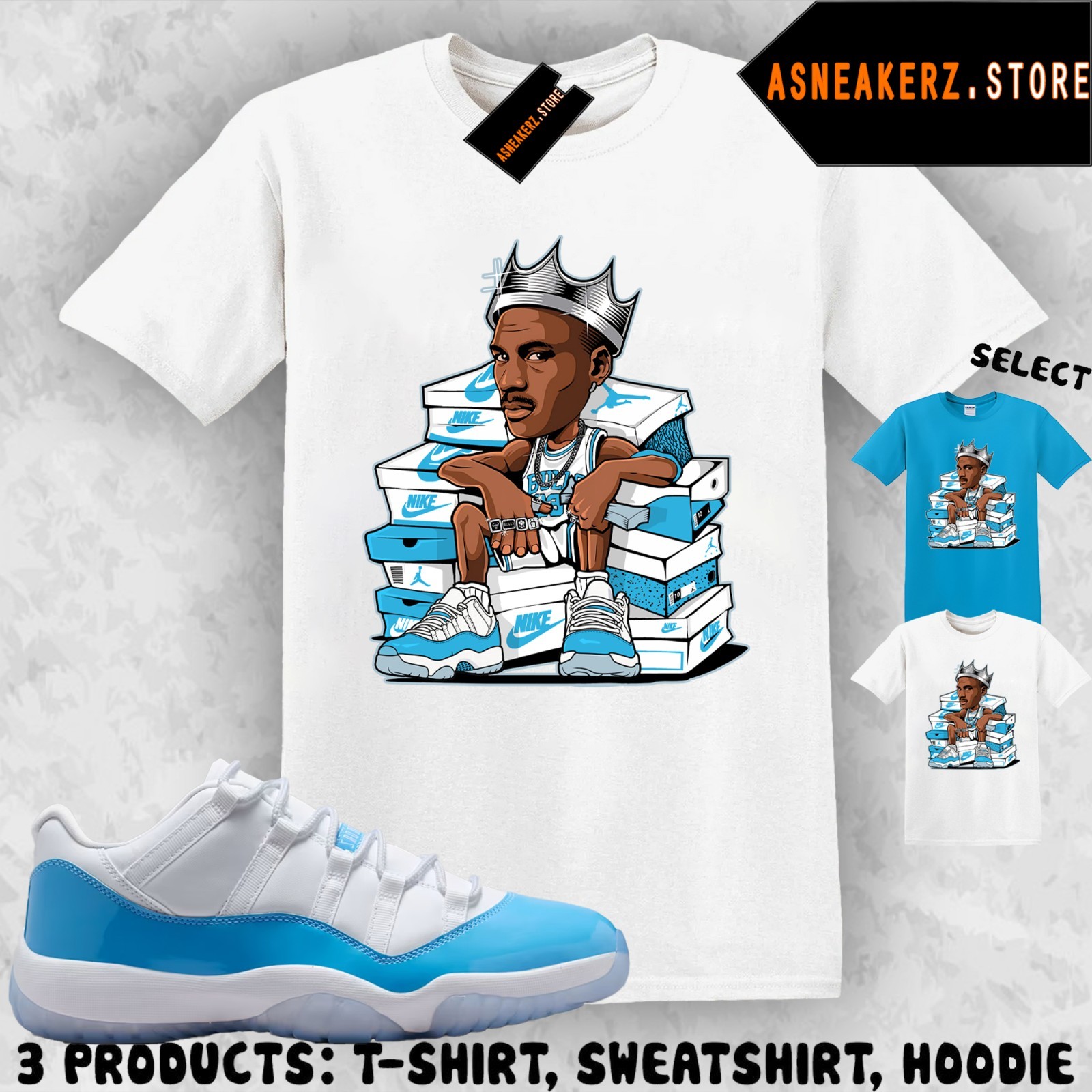 Shirt Matching AJ 11 Low University Blue 2026 Match Sneaker MJ Sneakerhead King