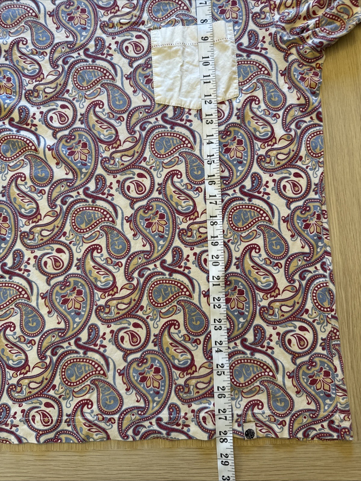 Pretty Green L Multicoloured Paisley Pattern Pocket T Shirt