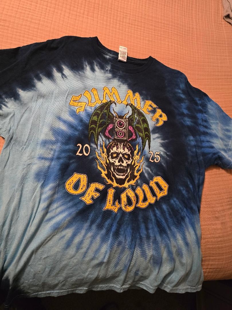 Summer of Loud 2025 Tour T-Shirt Large Blue Tie Dye – Brand New. Ships ASAP!