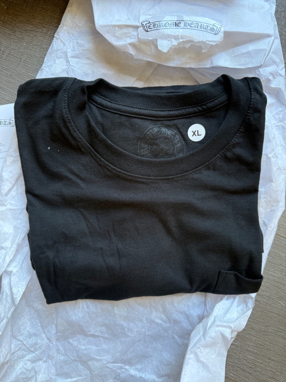 New Chrome Hearts Honolulu Exclusive Horseshoe Logo Pocket T-Shirt Black XL