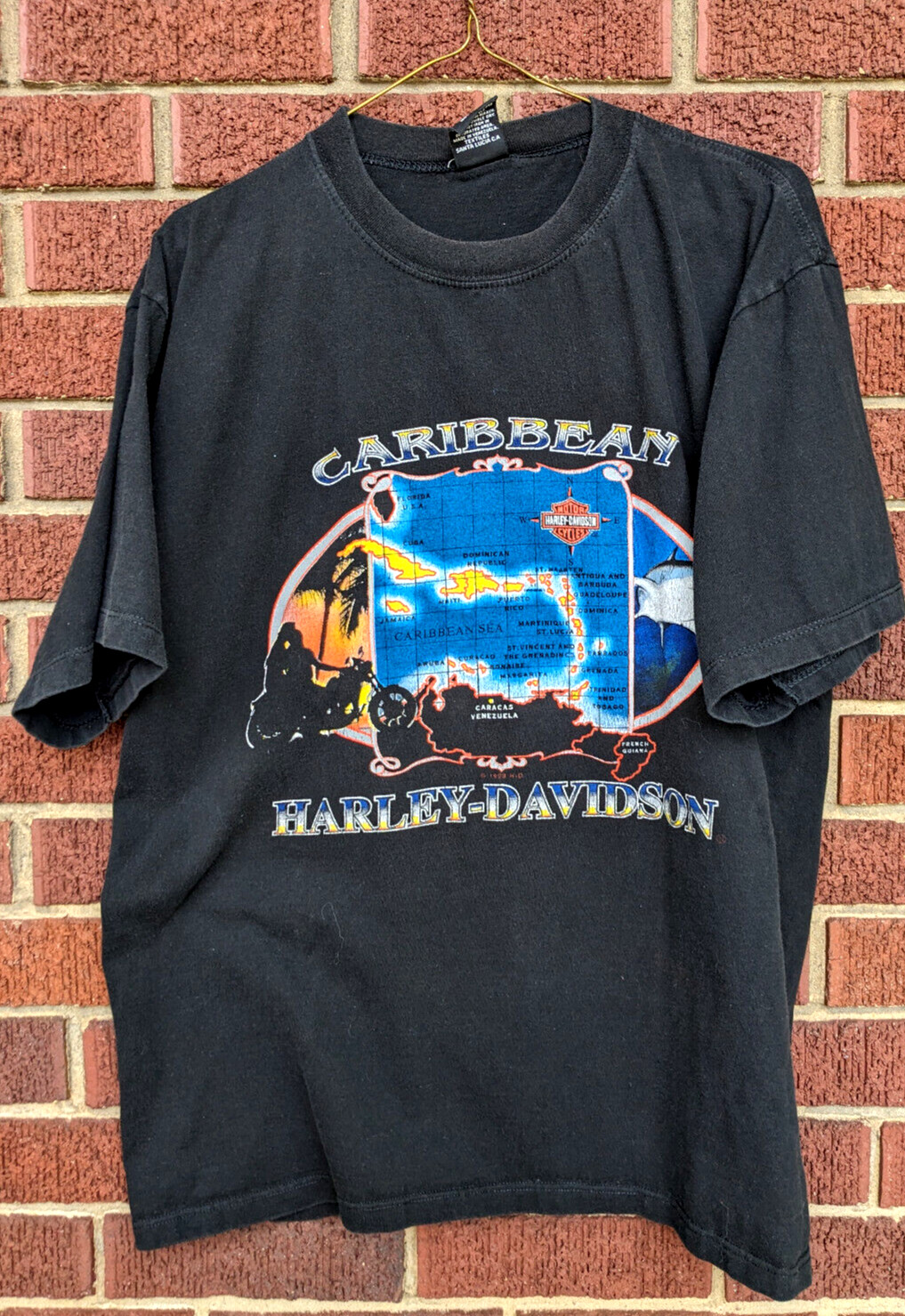 Vintage Harley St. Maarten N.A. Black Carribean Islands Shirt – M