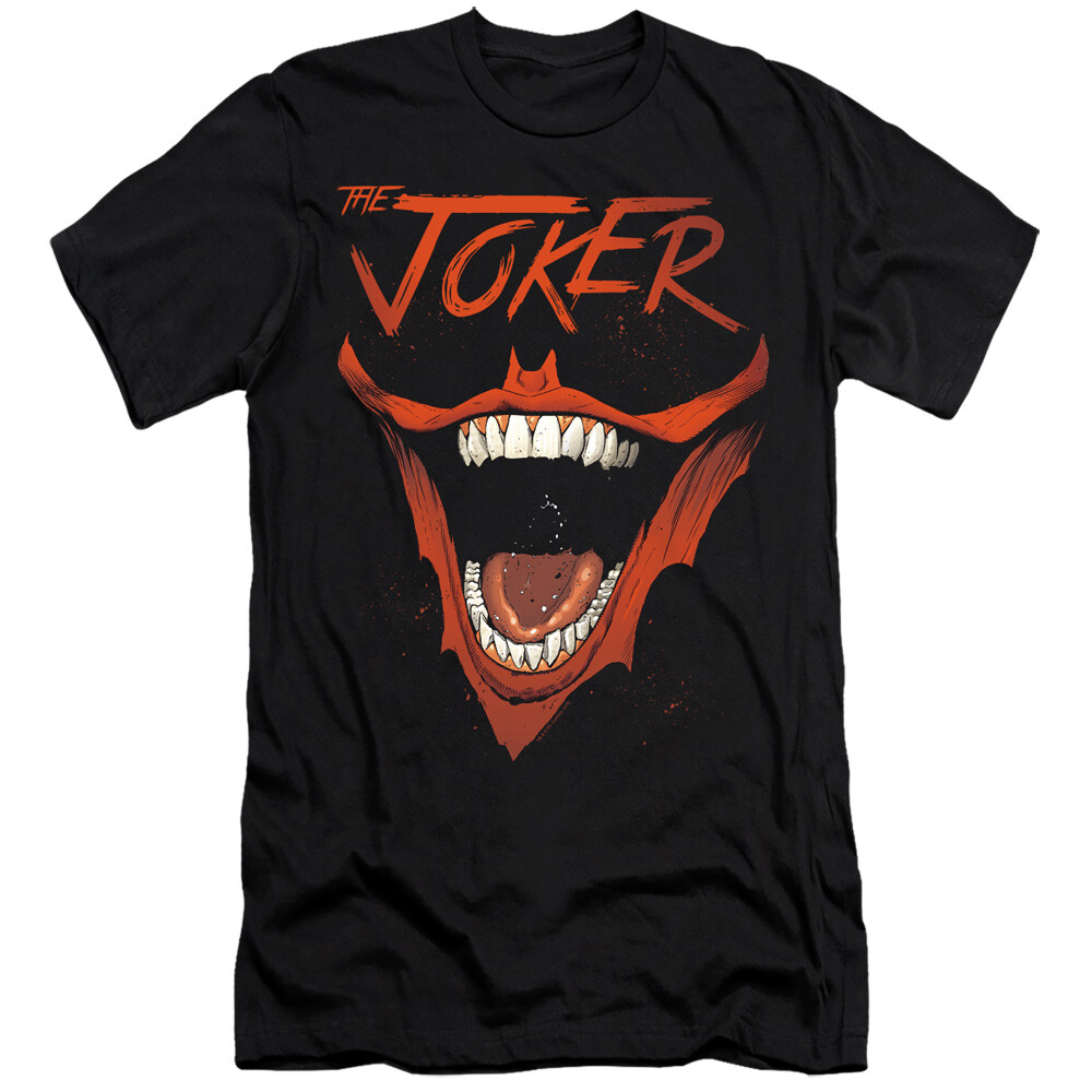 Batman Slim Fit T-Shirt Joker Laugh Black Tee