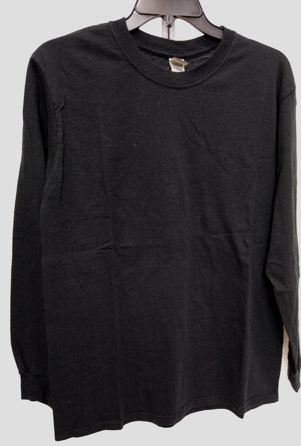 GILDAN Heavy Cotton Black Long Sleeve Crew neck TEE SHIRT SZ MED