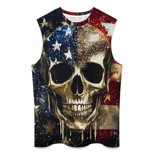 American Flag Graphic 3D Tank Top Moisture Wicking