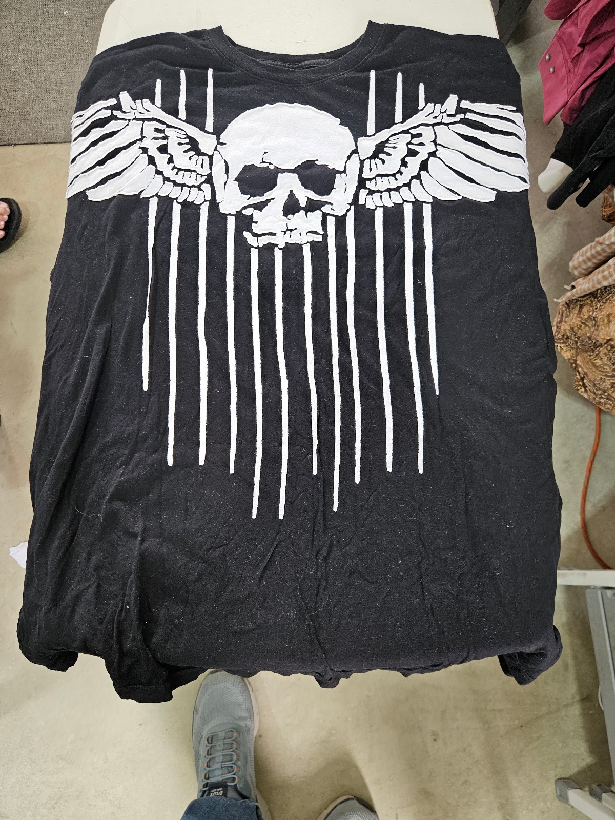 AFFLICTION VINTAGE RARE T-SHIRT AUTHENTIC EMBROIDERED CLOTH SKULL SIZE 2XL NWOT