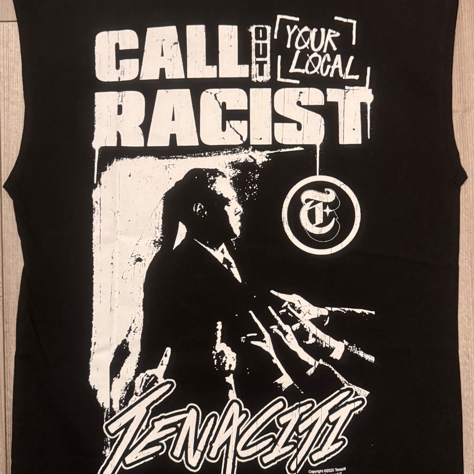 Tenaciti Studios Skull Graphic Muscle Tee M Black Call Out Racist Streetwear NW