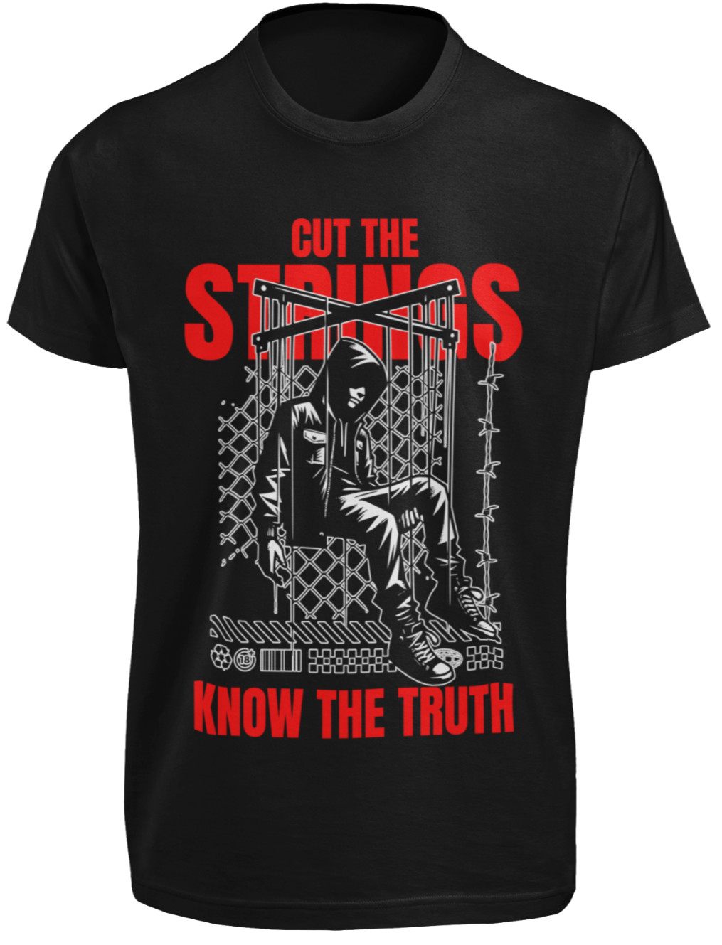 Cut The Strings Know The Truth T SHIRT Orwell 1984 Conspiracy Theorist Disobey