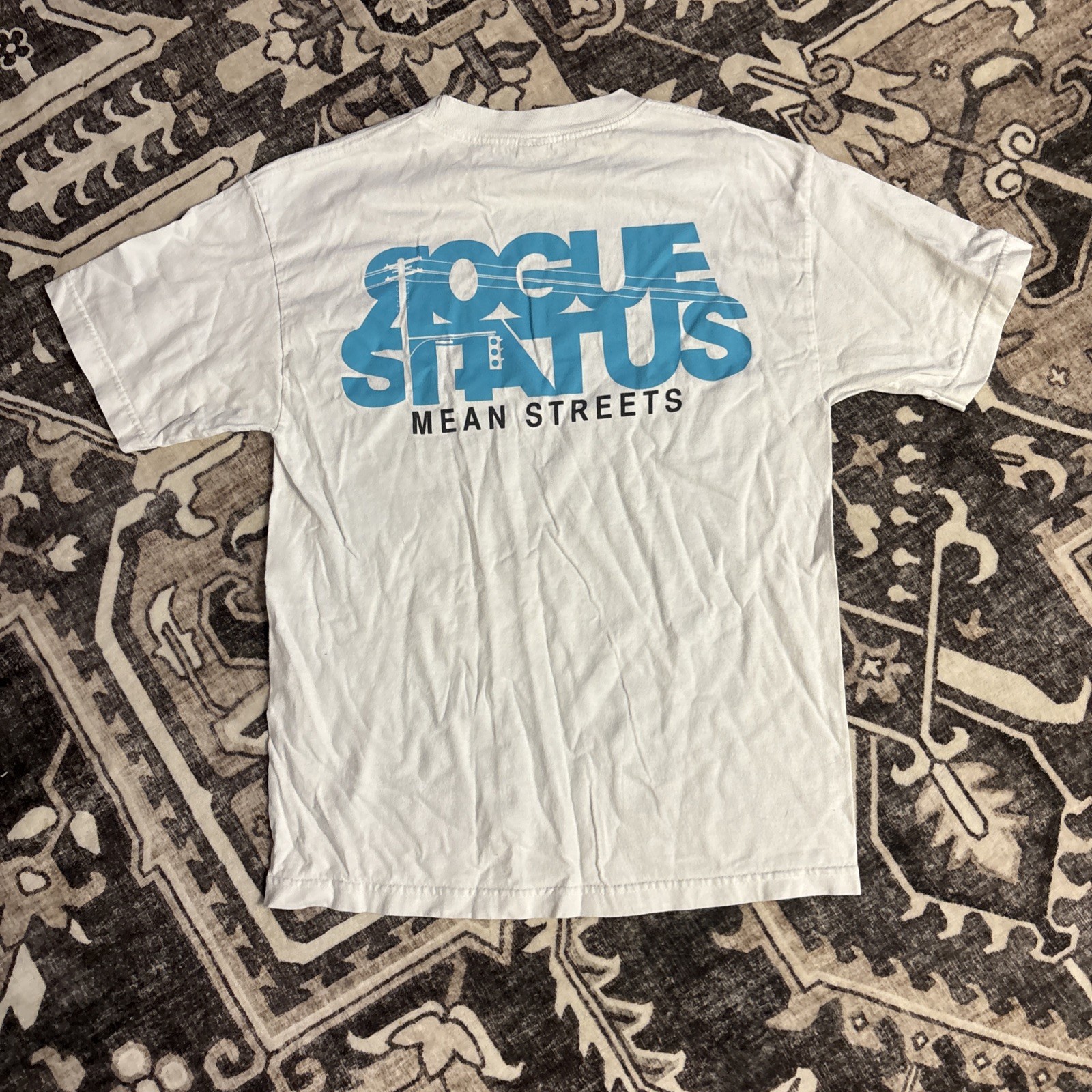 White Y2K Rogue Status Mean Street Short-sleeve T-shirt Size Medium