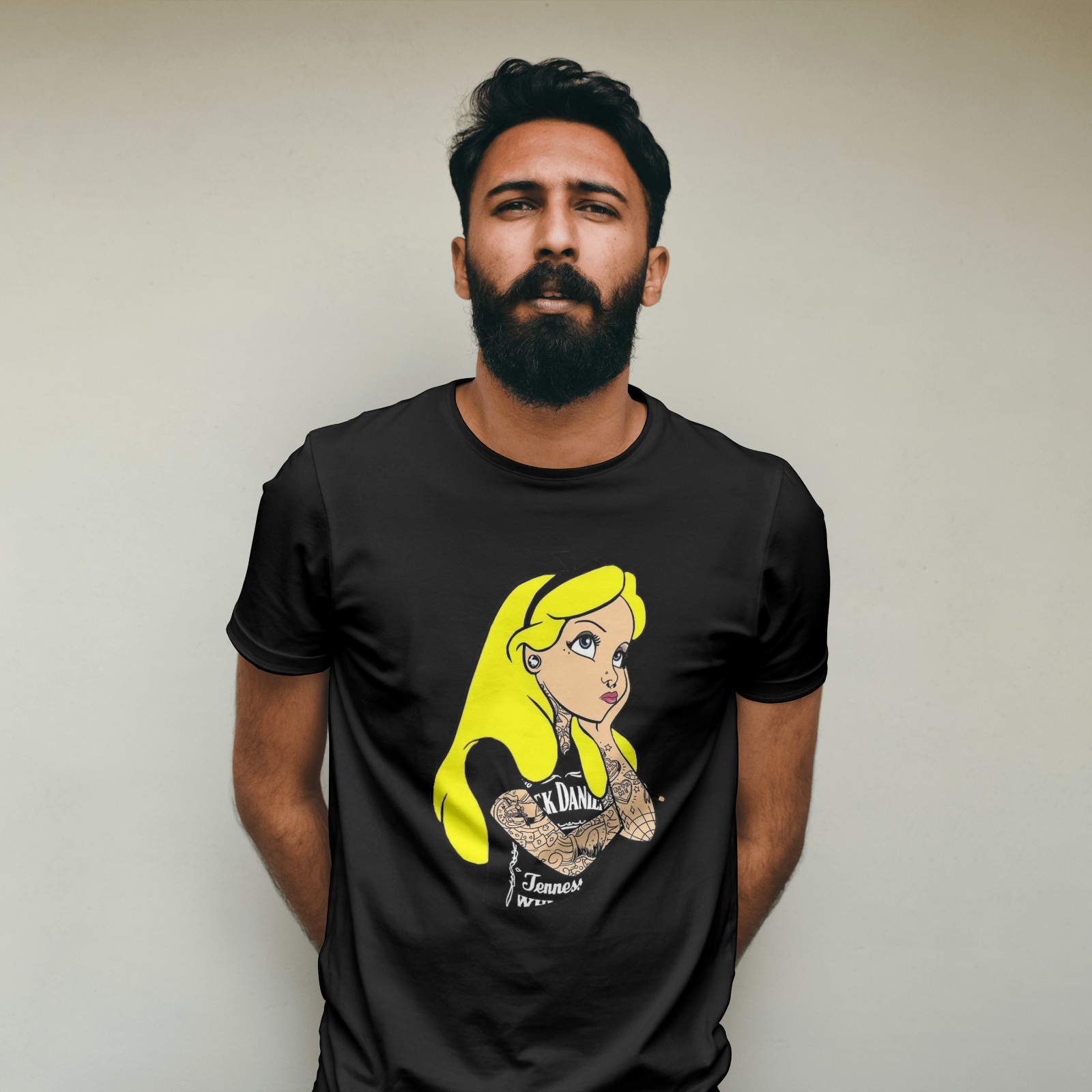 ALICE IN WONDERLAND TATTED T-Shirt | Disney Animated Film Tee | Jack Daniels Top