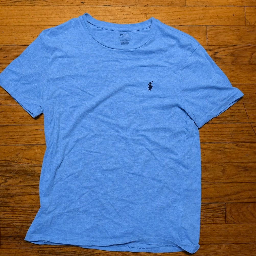 Polo Ralph Lauren Men’s Custom Slim Fit Blue Crew Neck T-Shirt M Cotton Logo