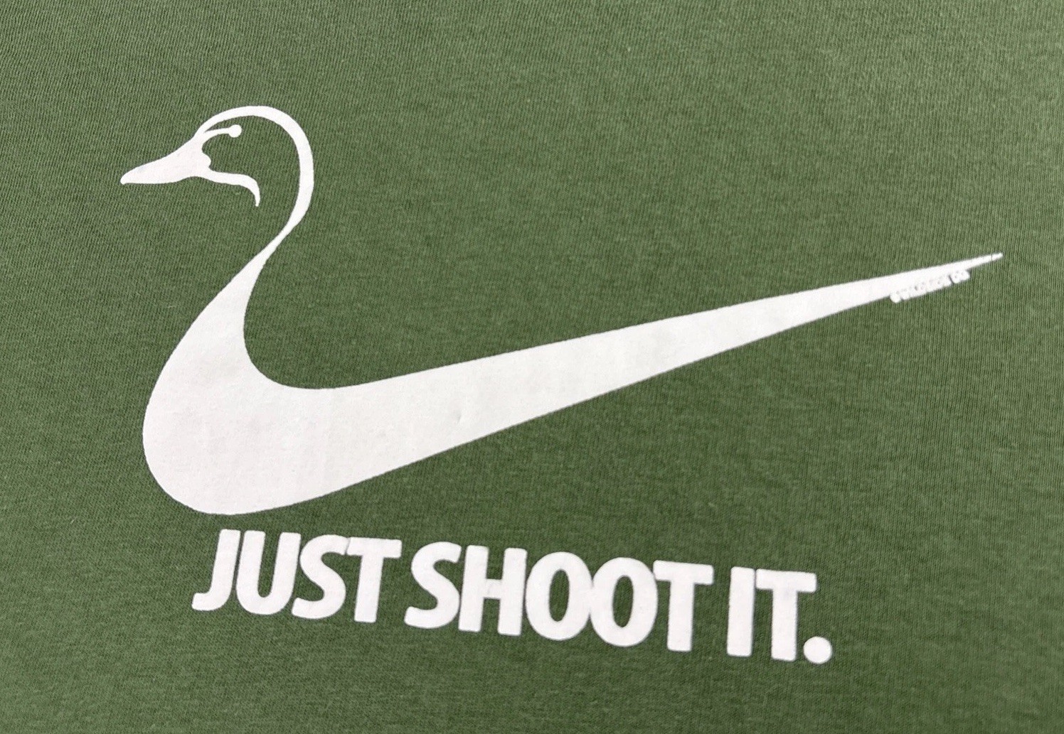 Just Shoot It Duck Hunting T-Shirt Mens Medium Forest Green Outdoor Sports