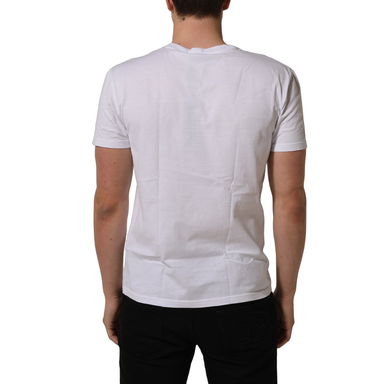 DOLCE & GABBANA T-shirt White DG Logo Print Short Sleeves Men IT48/US38/M 600usd