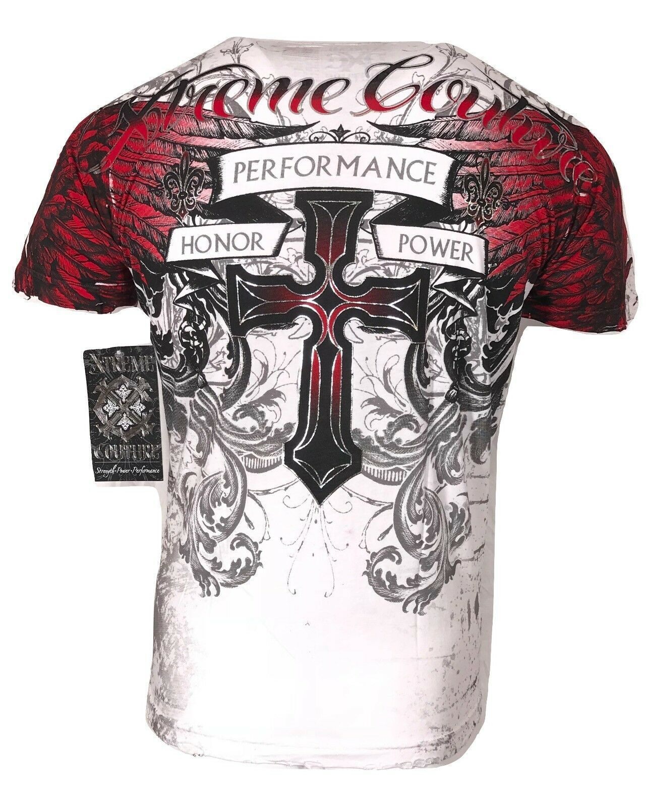 Xtreme Couture By Affliction Men’s T-shirt Carnivore Skulls Biker White S-4XL
