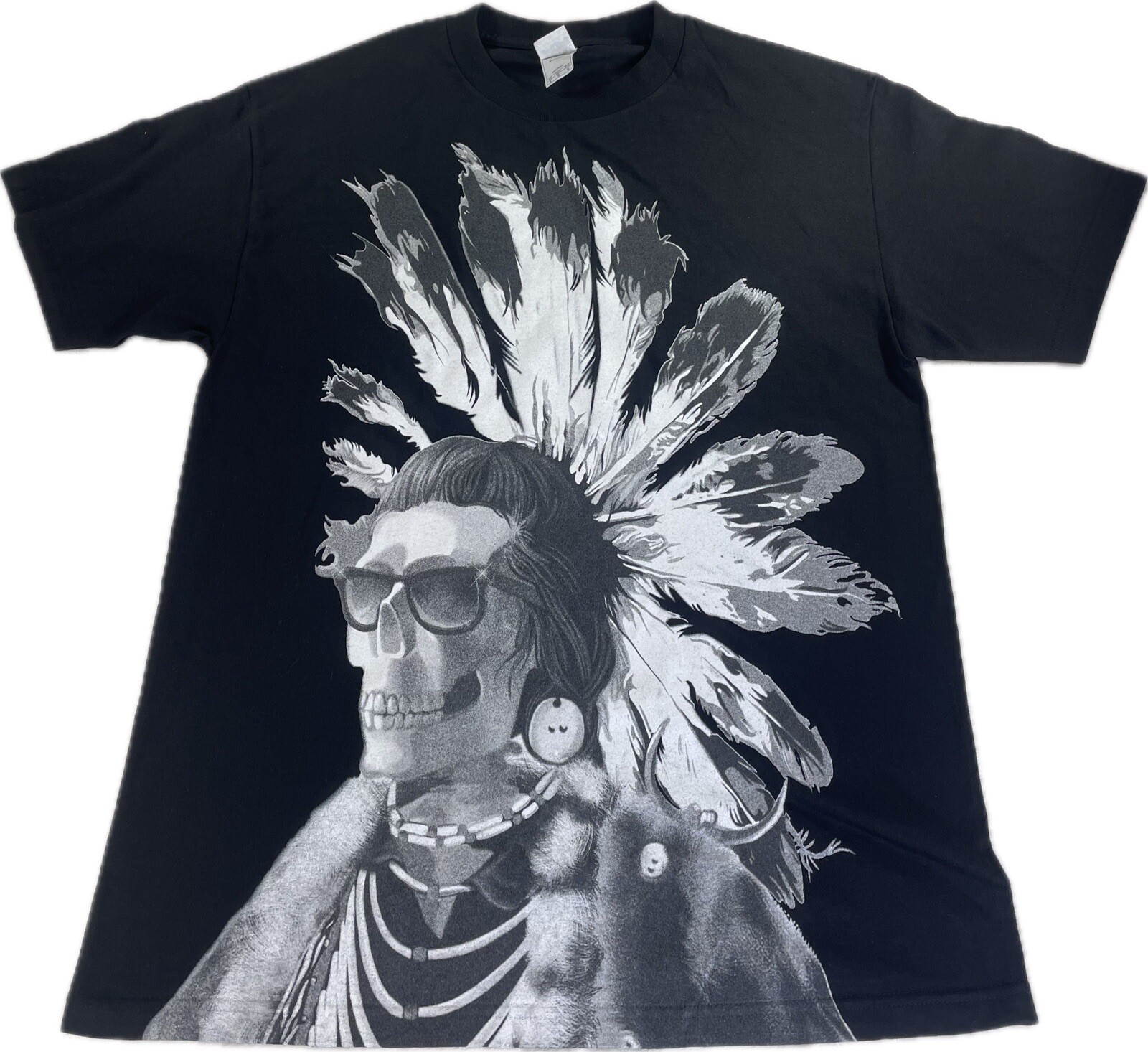Alstyle Men’s Size Large Black with Indian Skull Graphics