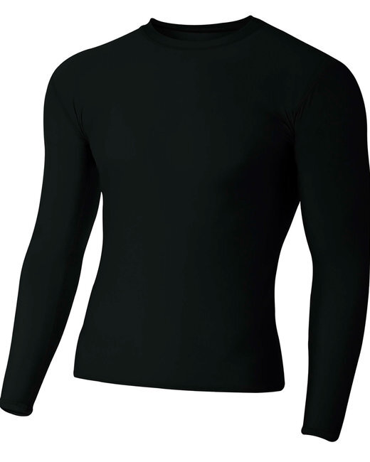 A4 N3133 Adult Polyester Spandex Long Sleeve Compression Tee Top T-Shirt