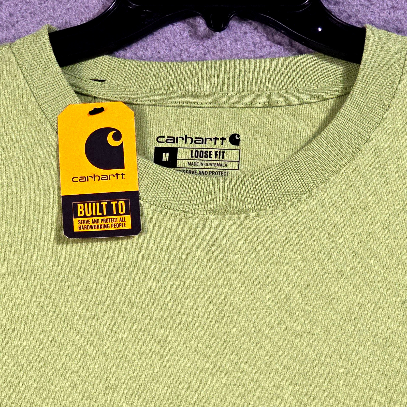 CARHARTT Heavyweight Shirt Mens Medium Green Long Sleeve Outdoor Spellout NWT